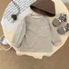 Ropa para Bebé Estilo Coreano Primavera y Otoño Niños Manga Larga Capa Base Infantil y Pequeño Suave Pegajoso Versátil Rayas Top Camiseta
