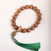 Pulsera de Seis Hileras de Madera Vieja, Cuentas de Madera, Madera que Repele Dragones, Cuentas de Madera Coleccionables, Textura de Seis Hileras, Pulsera Ranurada, Hilo de Cuentas, Amuleto de Buena Suerte
