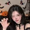 Diadema creativa y peculiar de Halloween con cuernos negros, perfecta para cosplay festivo, sesiones de fotos y actuaciones.