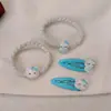 Presilha de Gatinho Desenho Animado Fofo Gelo Transparente Elástico Doce de Alta Elasticidade para Rabo de Cavalo Corda de Gato para Cabelo Anel de Cabelo Venda por Atacado