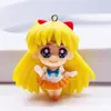 Chaveiro Acessórios Chave de Menina Guerreira Bonita de Desenho Animado Animação Japonesa e Coreana Presente Artesanal Pingente Acessórios para Bolsa Feminina Material