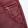 Shorts de couro femininos 2026 novo outono e inverno cintura alta emagrecedor versátil preto calça de couro PU slim-fit outerwear shorts de bota moderno