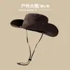 Sombrero para Senderismo y Montañismo al Aire Libre para Mujer, Impermeable, Secado Rápido, Protección Solar, Sombrero de Pescador, Estilo Japonés, Circunferencia de Cabeza Grande, Sombrero de Vaquero Occidental