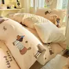 Nuevo juego de ropa de cama de algodón modelo 2026 para dormitorios universitarios, sábana y funda de edredón de algodón puro para cama individual en dormitorio