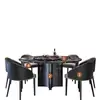 Mármore Italiano Doméstico Pequeno Apartamento Mesa de Jantar e Cadeiras Mesa de Jantar Redonda Simples Moderna Luxo Leve Mesa Redonda Combinação Giratória