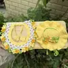 Produto Pronto em Estoque: Chapéu de Gato Estilo Influenciador do Tiktok, Design de Flores da Primavera, Autêntico Mesmo Estilo, Cachecol de Crochê Feito à Mão