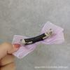 Horquilla para el pelo con lazo de hilo de seda morado claro para niña adulta, estilo coreano, con resorte, para coleta