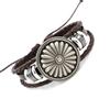 Joias para comércio exterior europeu e americano punk retrô liga escudo pulseira de couro trançado pulseira de couro com contas multicamadas