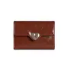 Super Textura! Couro Rachado Grande Capacidade Carteira Feminina Estudante 70% de Desconto Coração de Metal Carteira Pronta Cool
