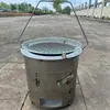 Estufa de Calefacción de Carbón Engrosada, Estufa de Doble Uso para Carbón y Madera, Estufa de Leña Rural, Estufa de Barbacoa para Camping, Estufa Doméstica para Sopas