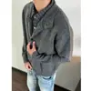 Direto do fabricante: Cardigã de tricô estilo retrô, inspirado em vintage, para primavera/outono, um suéter masculino pesado, simples, versátil e de alta qualidade