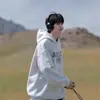 Suministro directo de fábrica 250g suéter con capucha estampado pesado para hombre otoño forro polar chaqueta pullover americana extragrande