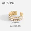Estilo Ins Europeu e Americano Anel Aberto de Cobre Dourado 18K com Zircônia Embutida Anéis de Casal Estilo Vintage Anel Geométrico Anel Geométrico Feminino
