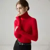 2026 Novo Suéter de Caxemira 100% Puro Outono Inverno Feminino Gola Alta Tricô Slim Fit Suéter Macio e Felpudo Conjunto de Camada Base