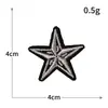 Patch Bordado de Computador Estrela de Cinco Pontas Pequeno Patch de Tecido Bordado com Fio Dourado e Prateado com Suporte Adesivo para Roupas Patch Sem Costura Venda por Atacado