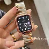 Adequado para Apple iwatch7654321SE pulseira de relógio pulseira de relógio de aço inoxidável + capa padrão dente metal s8 pulseira de relógio