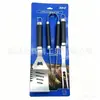 Juego de parrilla de acero inoxidable con mango ovalado Set de barbacoa tenedor espátula pinzas juego combinado de barbacoa de acero inoxidable