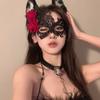 Máscara de Halloween, fiesta de mascarada, máscara cos, accesorios de vestir, media cara, borde de encaje, máscara de plumas para la cabeza