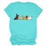 Amazon eBay Tienda Independiente Linda y Divertida Versátil para Mujer Perro Salchicha Fantasma Cuello Redondo Manga Corta Camiseta