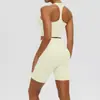 Nueva Ropa de Yoga Sexy Amigable con la Piel Espalda Cruzada Espalda Hermosa Sujetador Deportivo para Correr Pantalones Cortos de Yoga de Cintura Alta Conjunto de Fitness para Mujeres