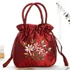 Bolsa pequena de pano bordada de mão, bolsa de compras para pessoas de meia-idade e idosos, bolsa de compras, porta-celular, mini carteira, bolsa de mão da mamãe