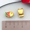 Accesorios para Joyería DIY Colgante de Pez Dorado que Conserva el Color Amuleto de Bendición Estilo Chino Pulsera de Hilo Rojo Accesorio para Collar Colgante