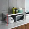 Prateleira de Armazenamento de Cozinha em Aço Inoxidável Prateleira Divisória de Mesa Prateleira Grossa de Camada Única para Fogão Prateleira para Forno Prateleira de Armazenamento para Micro-ondas