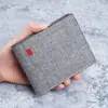 Nueva Cartera de Lona para Hombre Estilo Corto Casual de Negocios Billetera para Monedas Portatarjetas Portátil de Gran Capacidad Bolso de Mano
