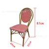 Mesas e Cadeiras de Rattan para Exterior, Mesa de Jantar de Mármore Ardósia, Conjunto de Cadeiras Estilo Francês, Mesa Vintage para Uso Doméstico, Móveis de Liga de Alumínio