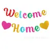 Banner de Bienvenida con Purpurina Transfronterizo para Decoración de Aula durante la Temporada de Regreso a Clases, Banner de Bienvenida a Casa para Fiesta