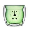 Venta al por mayor, taza de oso de cristal doble con dibujos animados creativos, taza de café para el hogar, taza de leche para jugo, taza de café