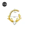 Anillo de Nariz de Luna Estrella Flecha Ojo de Caballo Anillo Cerrado Pendientes Clavo de Hueso de Oreja Joyería para Piercing de Titanio F136