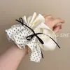 Goma para el pelo de lunares de doble cara estilo coreano para abdominales para mujer, Elegante liga para el pelo estilo francés, Cuerda para moño, Accesorio para el pelo