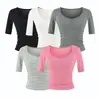 Estilo puramente seductor, escote corazón fruncido tridimensional, camiseta corta de manga corta + pantalones anchos holgados con caída natural, conjunto para mujer