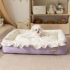 Cama Nova para Cães para Todas as Estações, Tapete para Cães com Renda, Cama Quadrada com Espaço Amplo, Cama Almofadada para Cães, Cama para Animais de Estimação para Cães Teddy