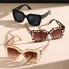 Gafas de Sol con Estampado de Leopardo de Moda Transfronterizas Europeas y Americanas para Mujer, Gafas de Sol con Protección Solar Simples y a la Moda, Gafas de Sol Nuevas con Montura Cuadrada Grande