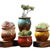 Vaso de Flor Carnudo Respirável Vintage Cerâmica Pote de Cerâmica Grossa Simples Liso Areia Roxa Queimada Flor em Vaso Criativa Preço Especial