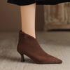 Botines de Punta Fina para Mujer 2026 Otoño e Invierno Nuevo Estilo Botas tipo Martin Tacón de Aguja Botines Versátiles y Elegantes Botines Chelsea con Forro de Felpa