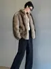 Nuevo Abrigo de Piel para Hombre Abrigo de Piel Sintética de Visón Chaqueta de Piel de Visón Corta Casual de Invierno Chal