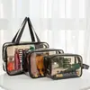 Internet moda saco cosmético mulheres de grande capacidade portátil impermeável portátil saco de lavagem de viagem pvc transparente saco de armazenamento cosmético