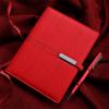 Libreta de hojas sueltas de 32 quilates, tamaño A5, para actas de reuniones y eventos empresariales creativos, de cuero sintético con logotipo grabado.