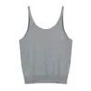 Top de Verano para Mujer, Tejido, sin Espalda, sin Mangas, de Tirantes Finos, Estilo 'Hot Girl', Ajustado, Gris, Único, Exquisito, para Llevar por Encima