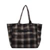 Outono e inverno lã xadrez grande bolsa feminina 2024 novo estilo coreano bolsa tote estilo universitário casual grande capacidade bolsa de ombro único