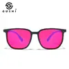 Óculos de Bloqueio de Luz Azul Modelo Novo Transfronteiriço 99% com Hastes de Imitação de Grão de Madeira, Lentes de PC Vermelhas, Óculos de Proteção para Jogos