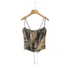Corsé Sexy de Espina de Pescado Transfronterizo Europeo y Americano Retro Francés Chaleco Moda Camisola Estampada Top Moldeador de Cintura para Chica Hot