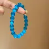 Pulseira de Contas Olho de Gato Azul Estilo Coreano para Mulheres, Pulseira de Nicho de Alto Padrão, Moderna, Simples, Versátil para o Dia a Dia