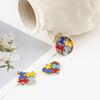 Joyería Hecha a Mano con Goteo de Aceite Accesorios Pequeños Frescos Simples Estilo Hyon Elegante Costura Amor Diamante Pendientes Pendientes Material