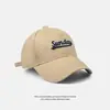 Gorra de Béisbol Bordada con Letra para Sombrilla de Sol para Mujer Verano 2024 Nuevo Gorra de Cabeza Grande con Ala Ancha para Mostrar la Cara Sombrero Pequeño