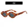 Gafas de Sol Ovaladas Retro Europeas y Americanas, Gafas de Sol Personalizadas de Moda Anti-UV, Gafas de Sol de Moda Estilo Callejero con Protección Solar