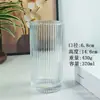 Estilo Ins Copo de Vidro Listrado Simples Copo de Café Americano Copo para Latte Suco Bebida Fria Copo para Leite Café da Manhã